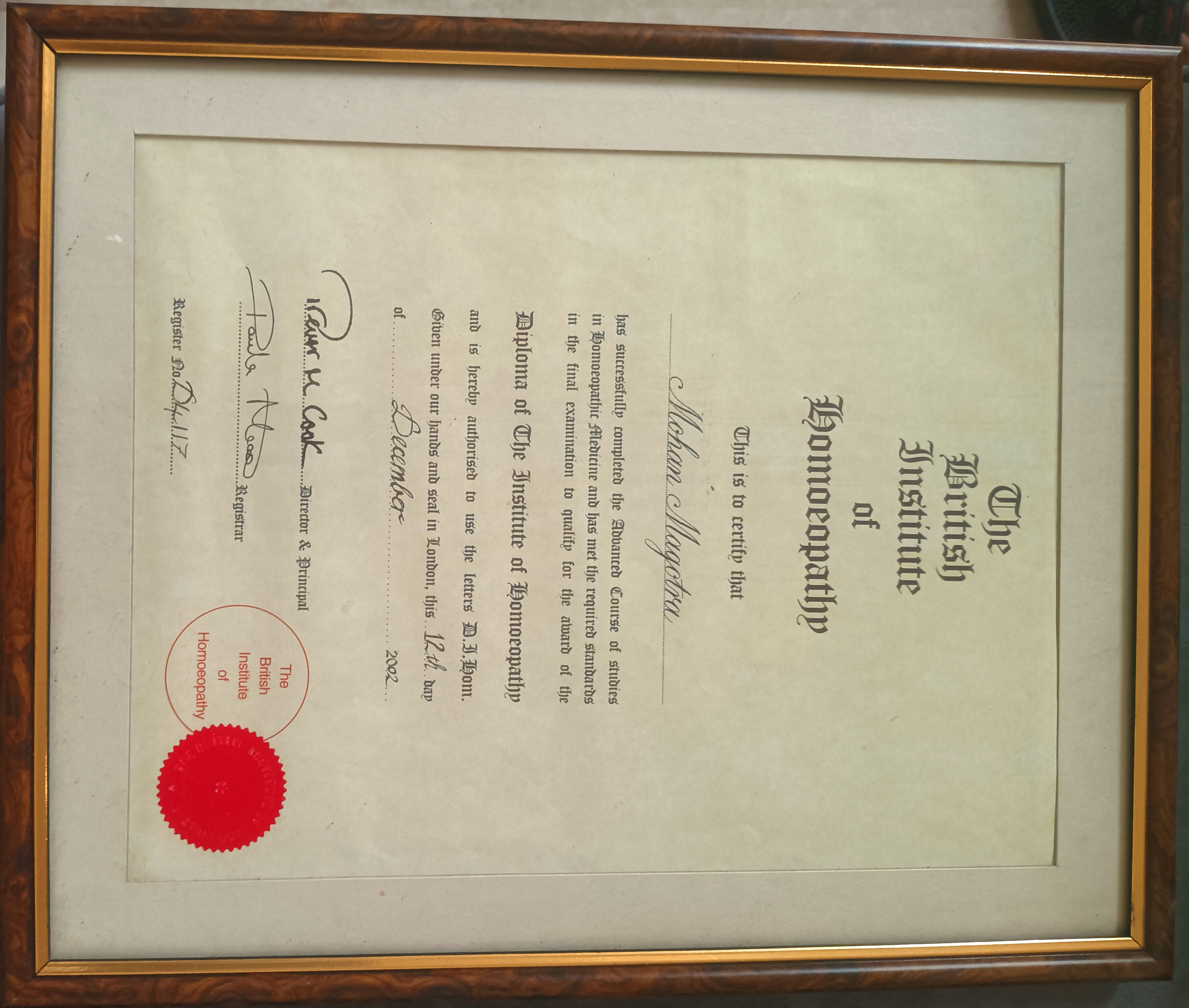 Sai Homeopathy Certificate 3
