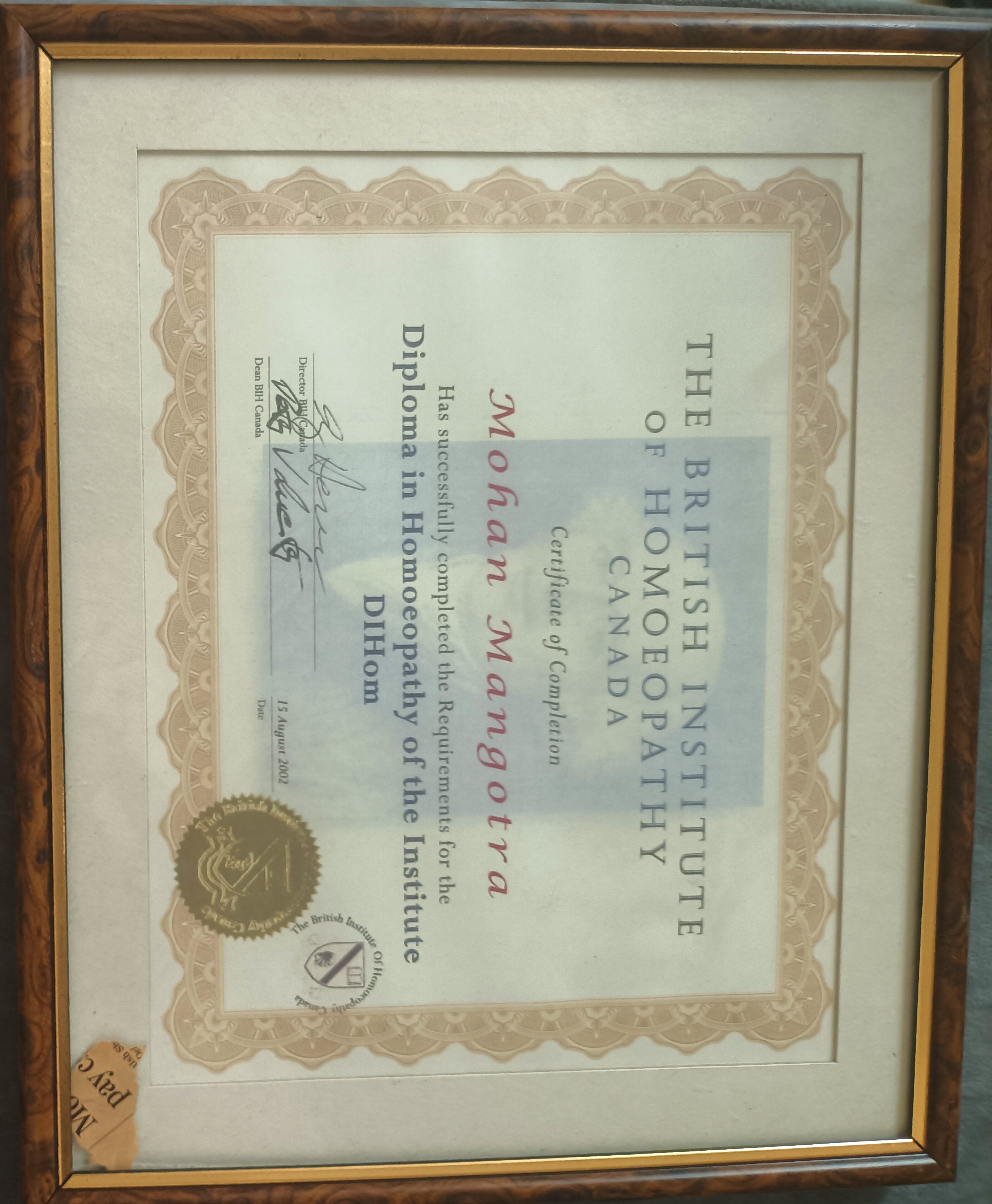 Sai Homeopathy Certificate 4